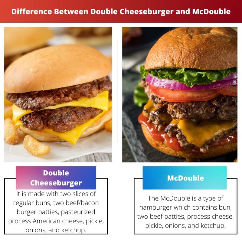 Verschil tussen dubbele cheeseburger en McDouble