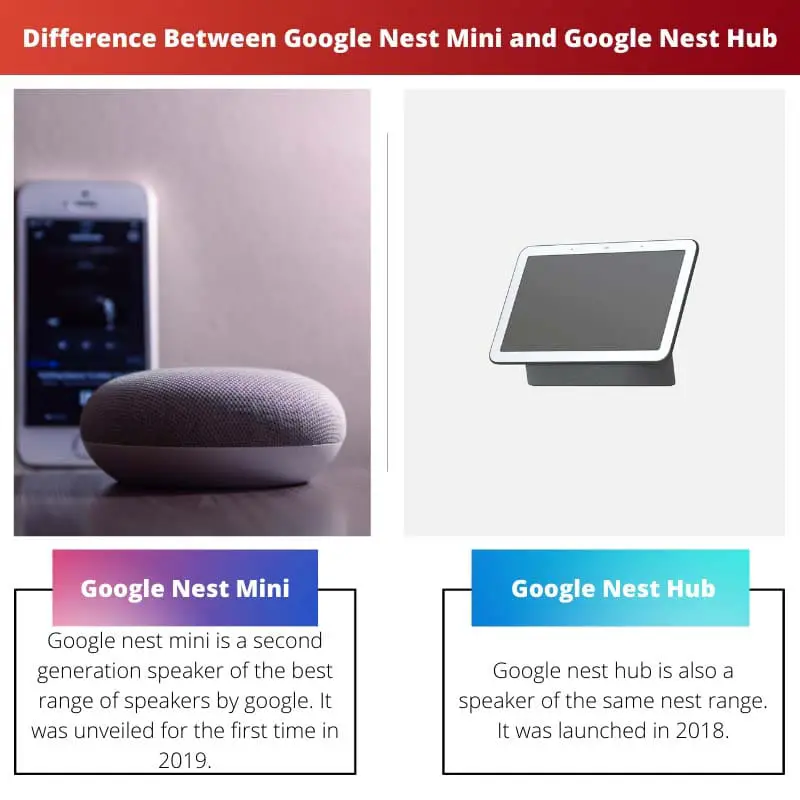 Razlika između Google Nest Mini i Google Nest Hub