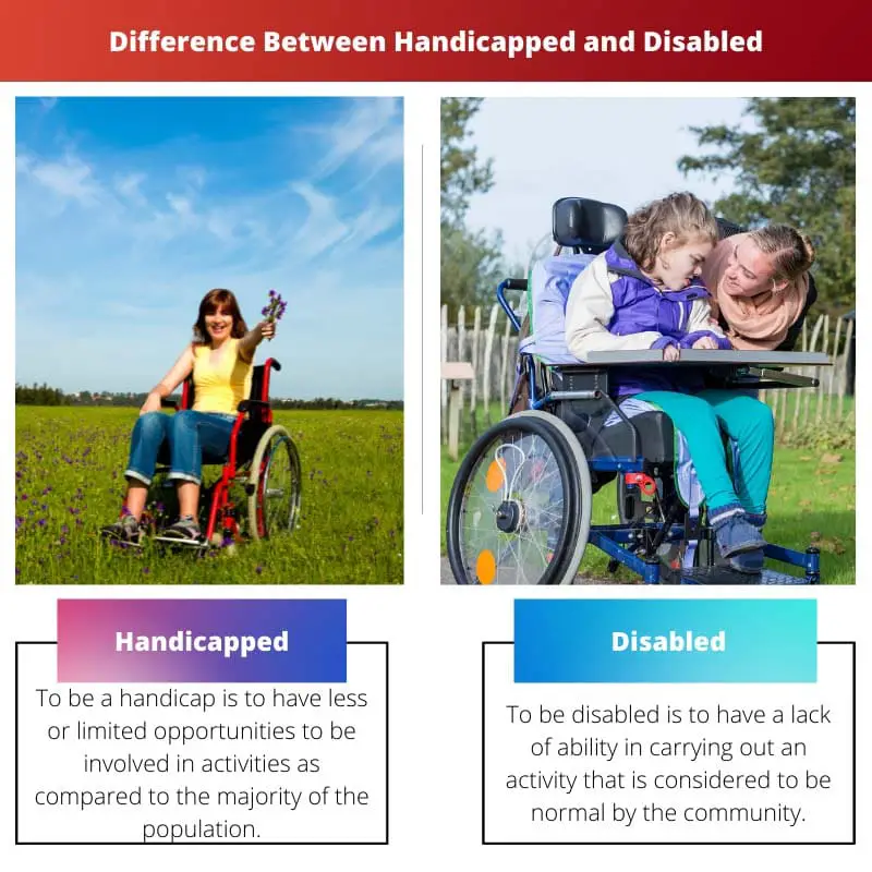 Difference Between Handicapped and Disabled