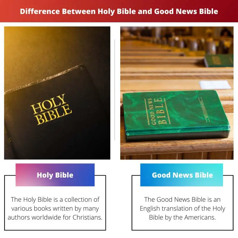 Differenza tra la Sacra Bibbia e la Bibbia della Buona Novella