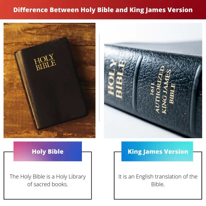 Differenza tra la Sacra Bibbia e la versione di Re Giacomo
