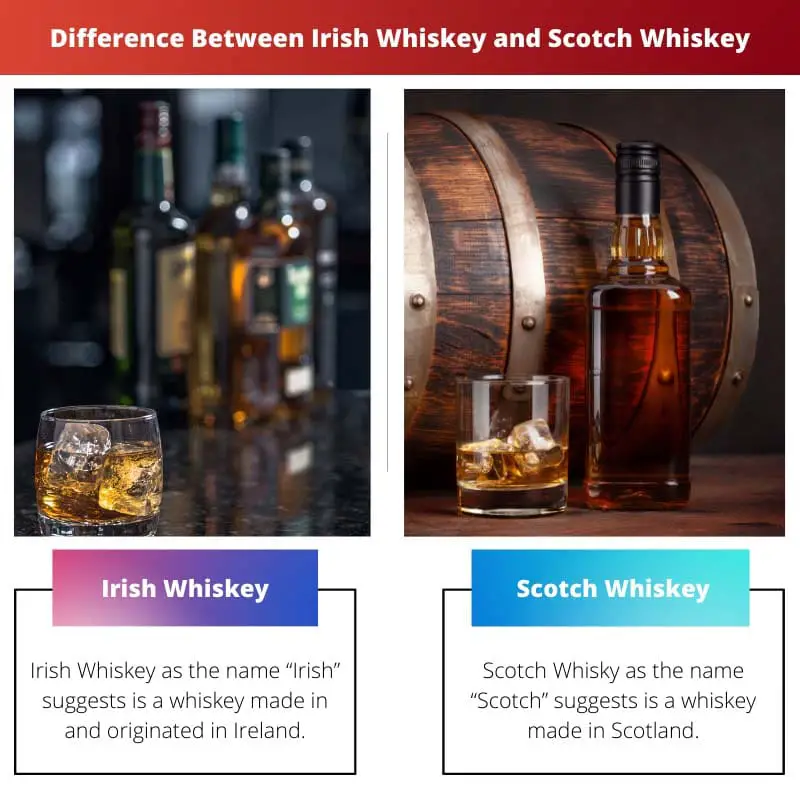 Différence entre le whisky irlandais et le whisky écossais
