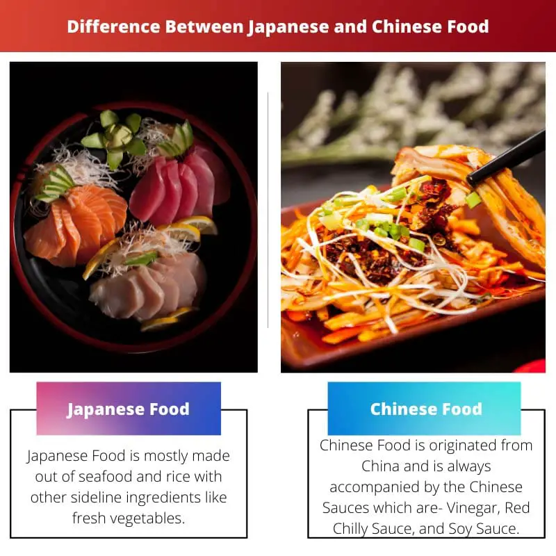 الفرق بين الطعام الياباني والصيني