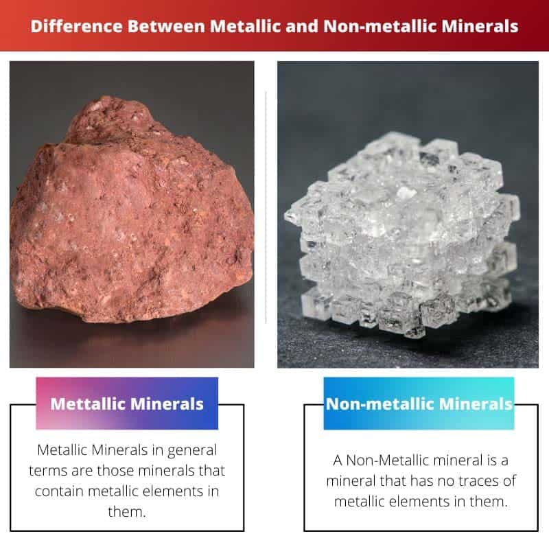 Diferença entre minerais metálicos e não metálicos