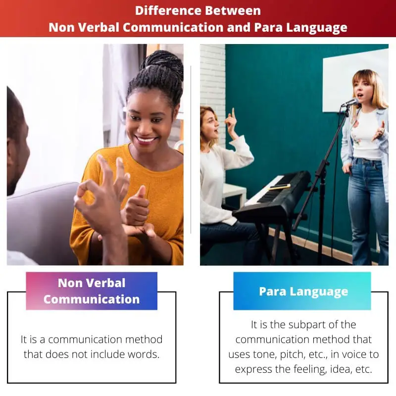 Unterschied zwischen nonverbaler Kommunikation und Para-Sprache