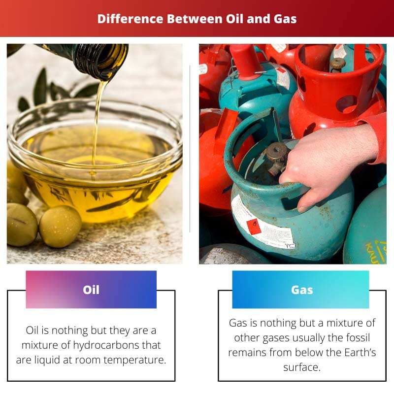 तेल और गैस के बीच अंतर