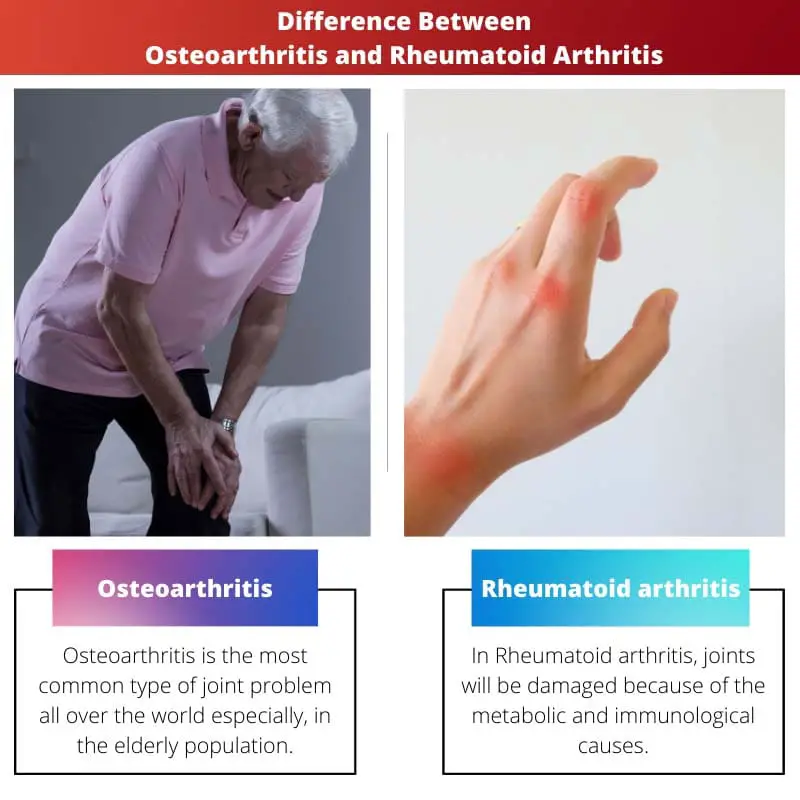 Rozdíl mezi osteoartrózou a revmatoidní artritidou