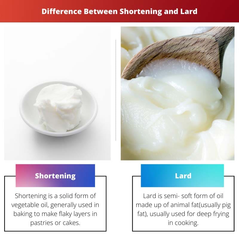 Difference Between Shortening and Lard