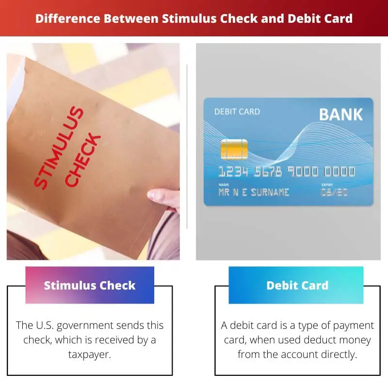 Diferencia entre cheque de estímulo y tarjeta de débito