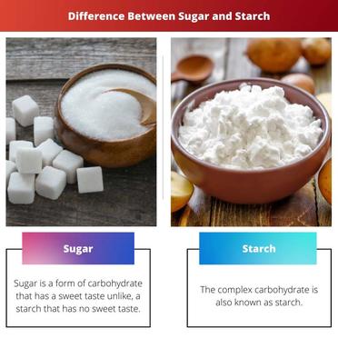 Difference between Sugar and Starch 