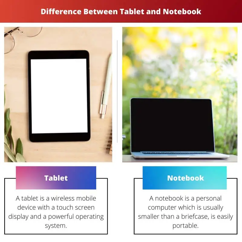 Differenza tra tablet e notebook