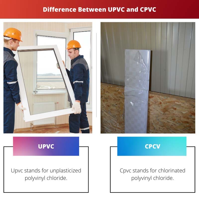 Différence entre UPVC et CPVC