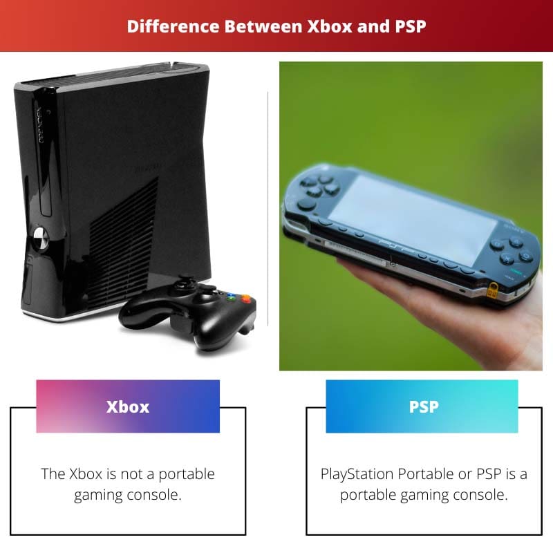 Xbox 和 PSP 之间的区别