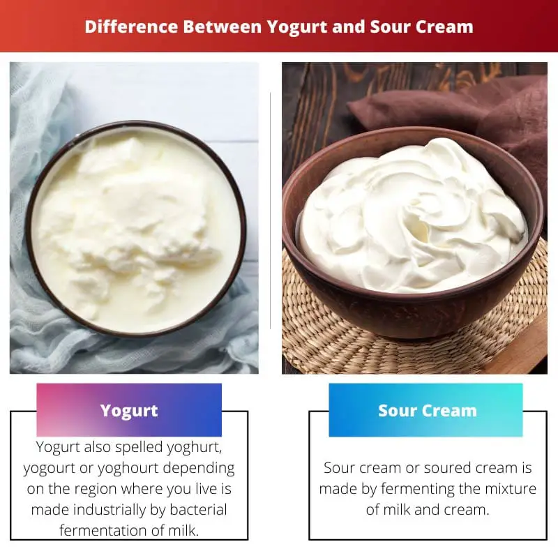 Difference Between Yogurt and Sour Cream