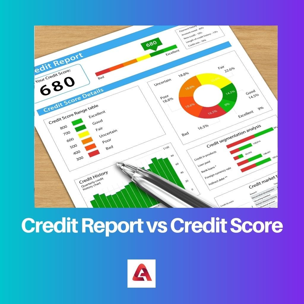 Informe de crédito frente a puntuación de crédito