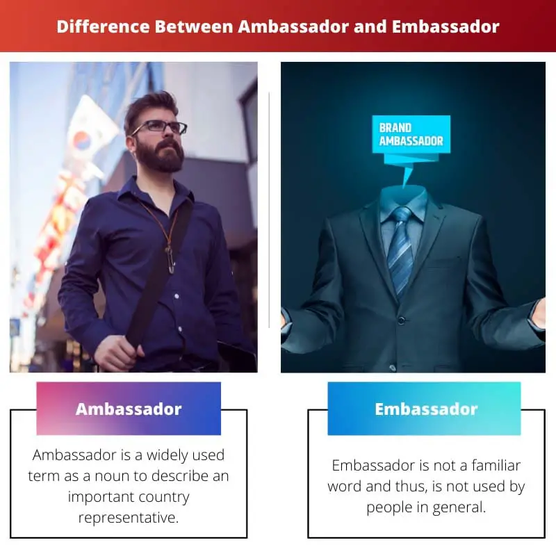 Diferencia entre embajador y embajador
