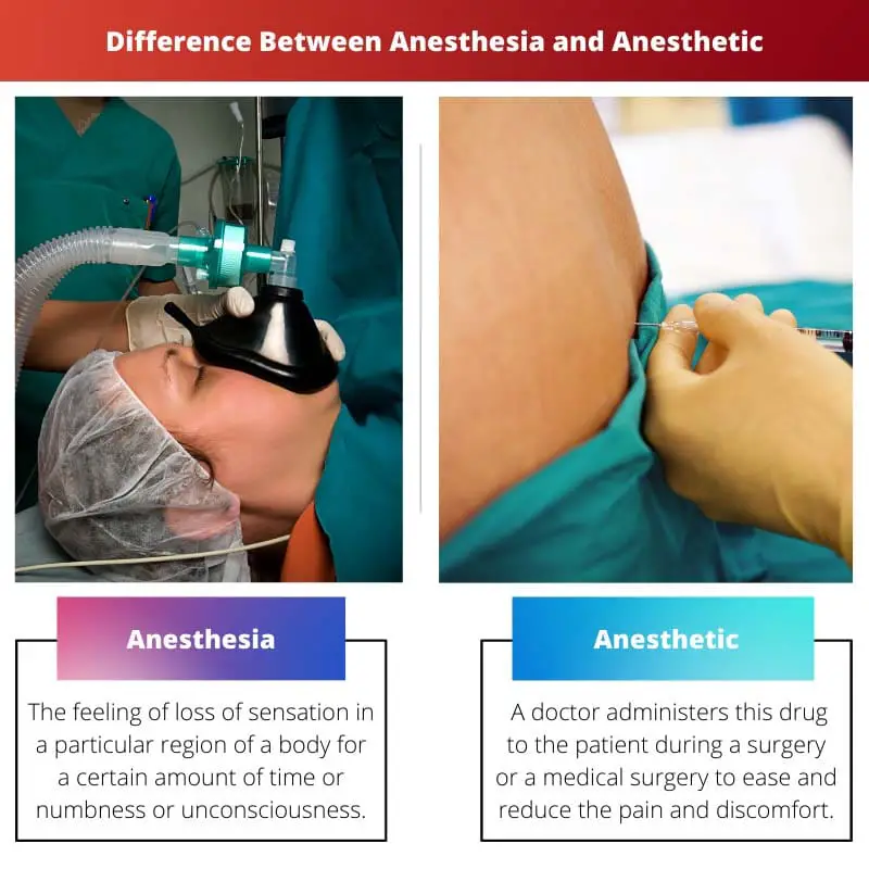 Difference Between Anesthesia and Anesthetic