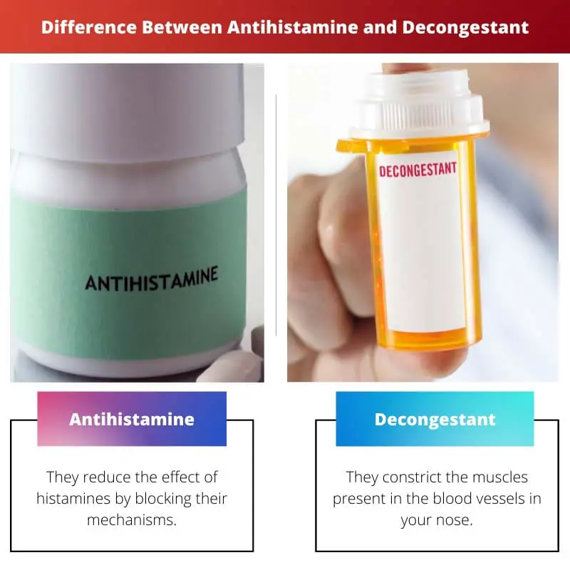 Diferencia entre antihistamínico y descongestionante