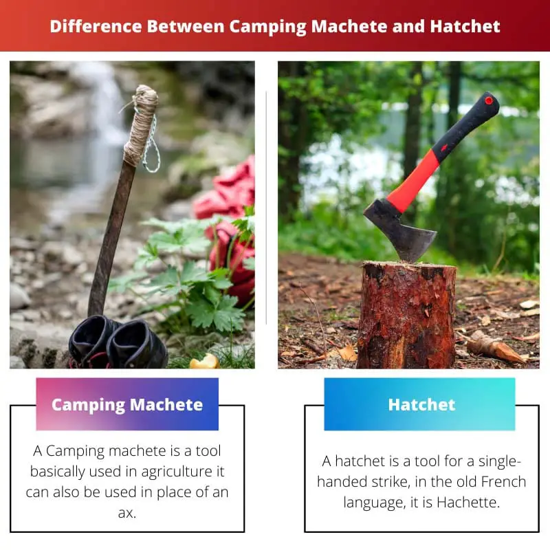 Difference Between Camping Machete and Hatchet
