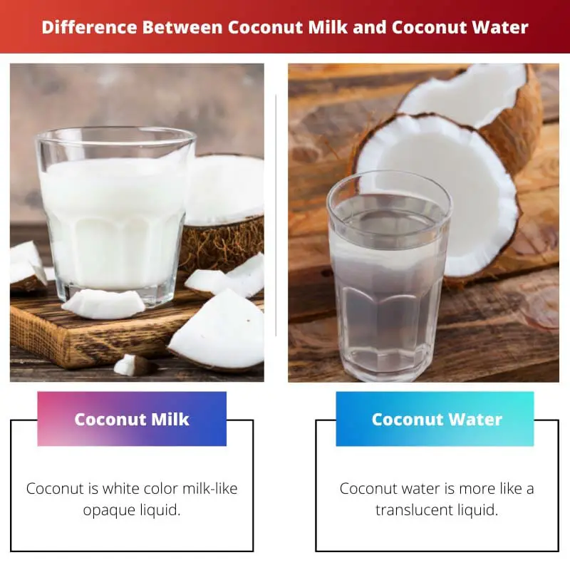 Atšķirība starp kokosriekstu pienu un kokosriekstu ūdeni