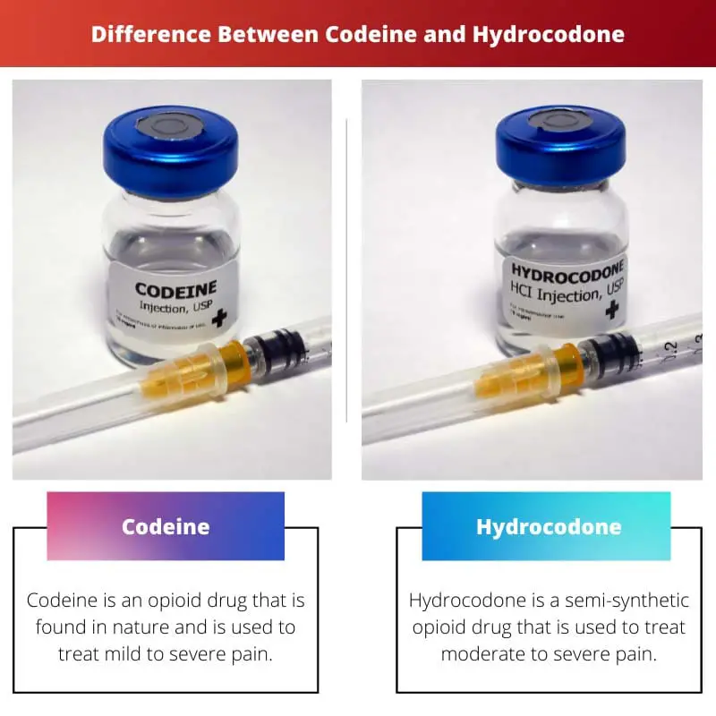 Difference Between Codeine and Hydrocodone