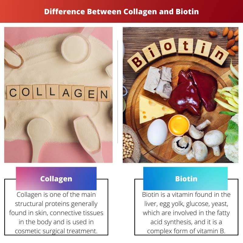 कोलेजन और बायोटिन के बीच अंतर