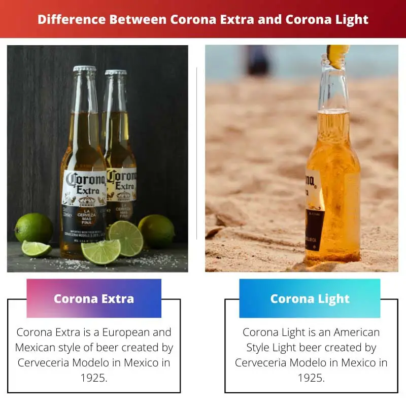 Verschil tussen Corona Extra en Corona Light