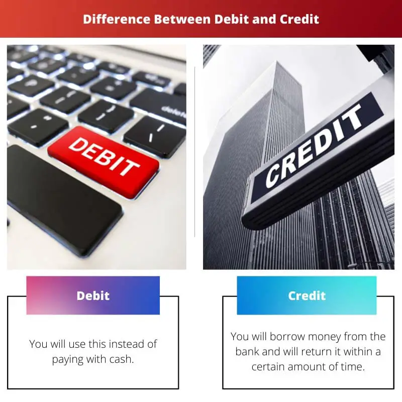 Diferença entre débito e crédito