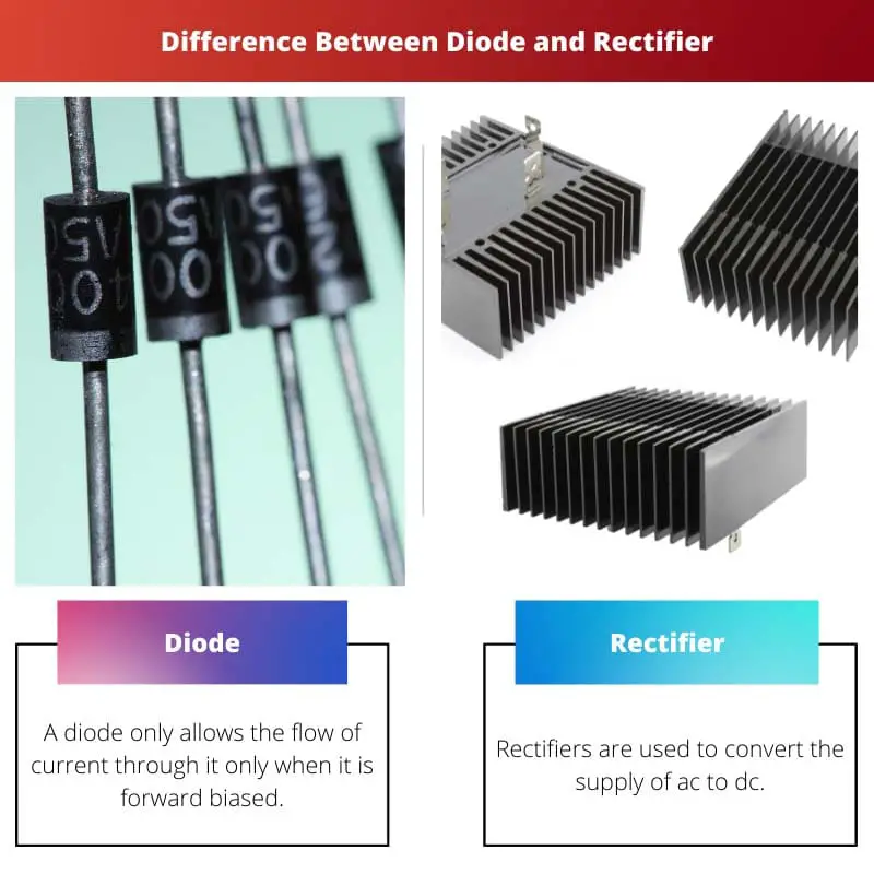 Verschil tussen diode en gelijkrichter