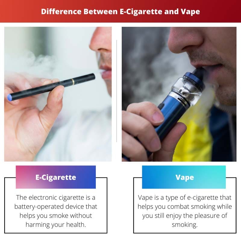 Verschil tussen e-sigaret en damp
