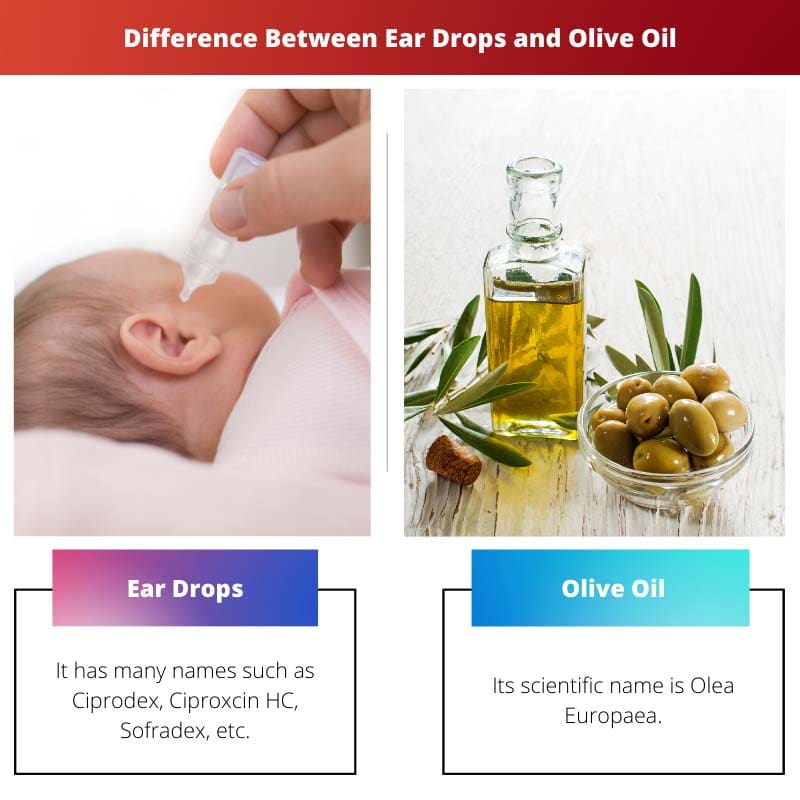 Diferencia entre gotas para los oídos y aceite de oliva