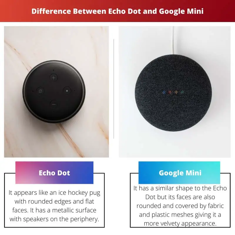 Erinevus Echo Doti ja Google Mini vahel