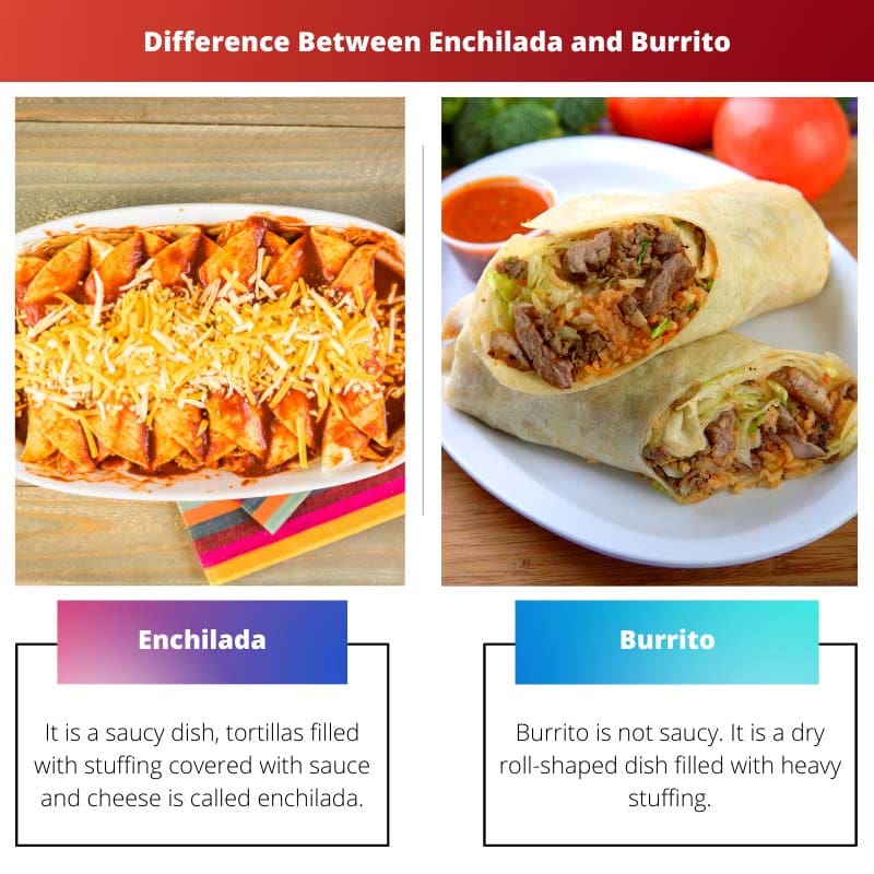 Verschil tussen Enchilada en Burrito
