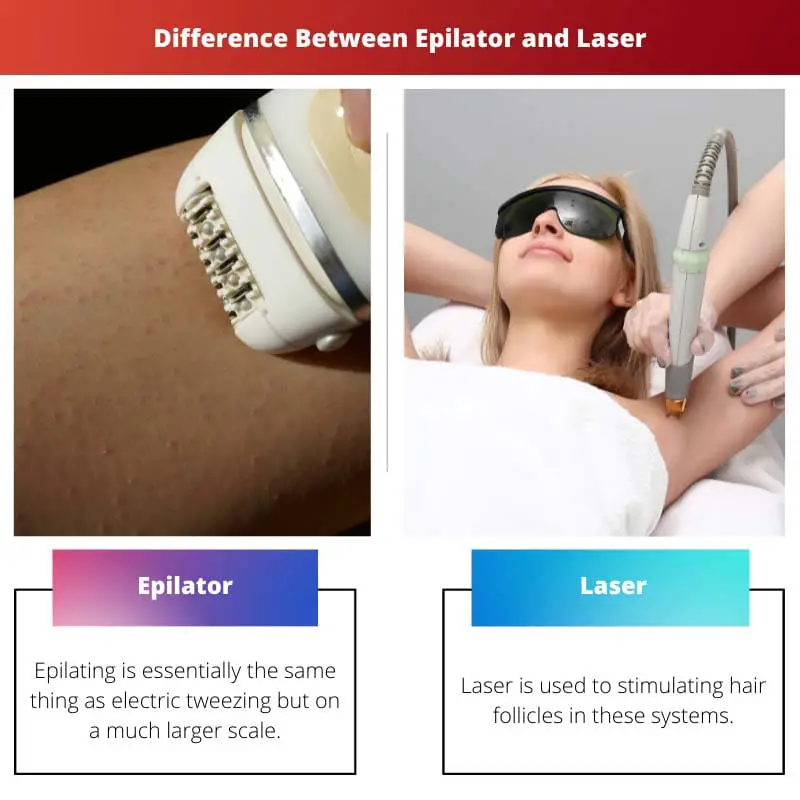 Différence entre épilateur et laser