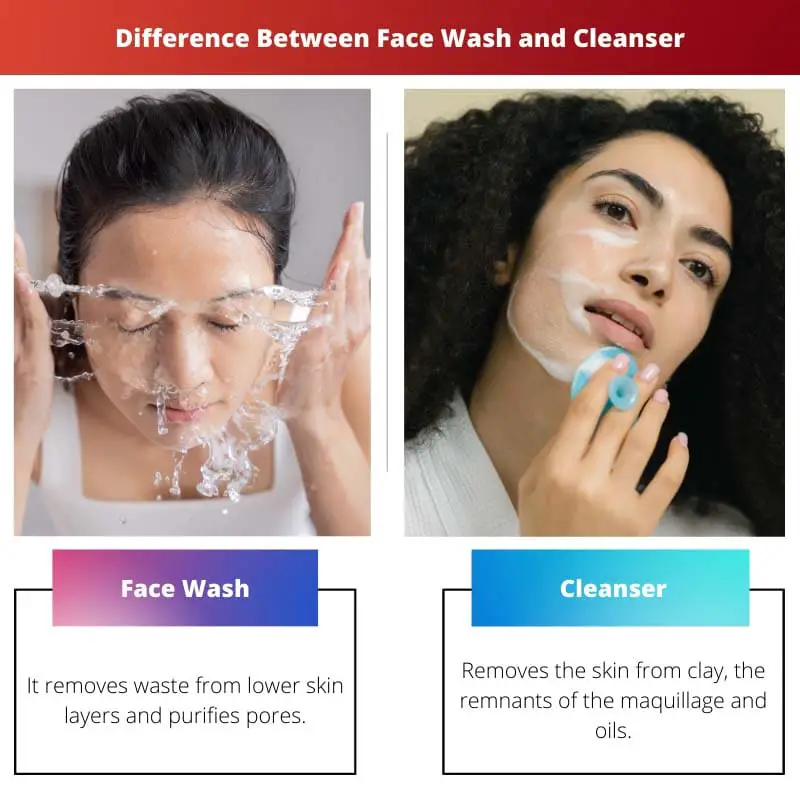 Diferencia entre lavado de cara y limpiador