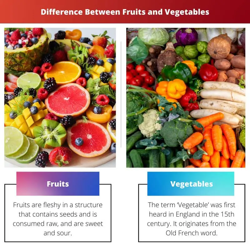 Difference Between Fruits and Vegetables