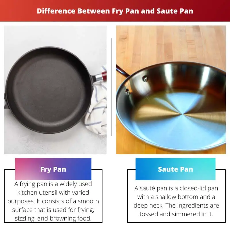 Difference Between Fry Pan and Saute Pan