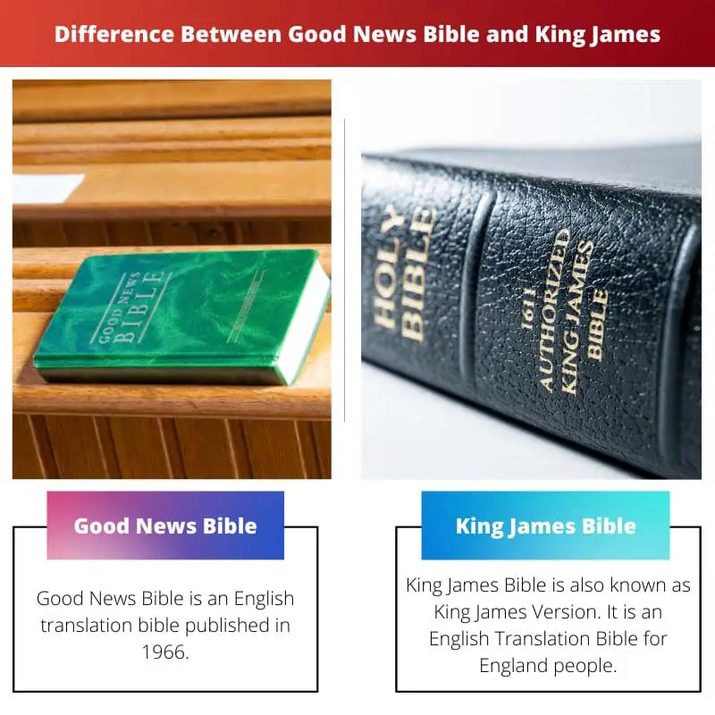 Разница между Библией Благой Вести и королем Иаковом