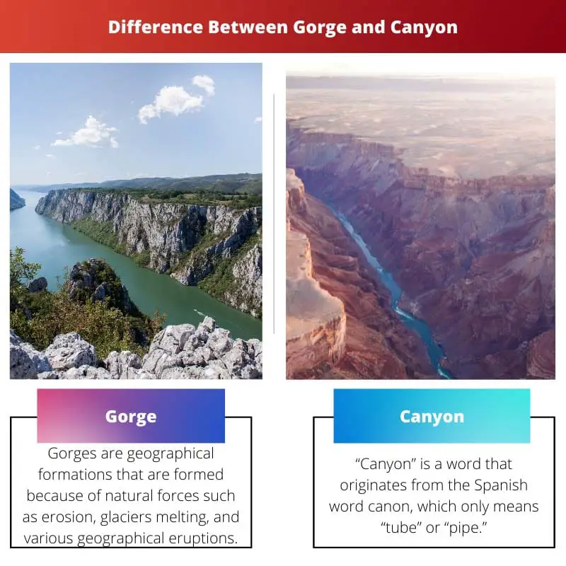 Difference Between Gorge and Canyon