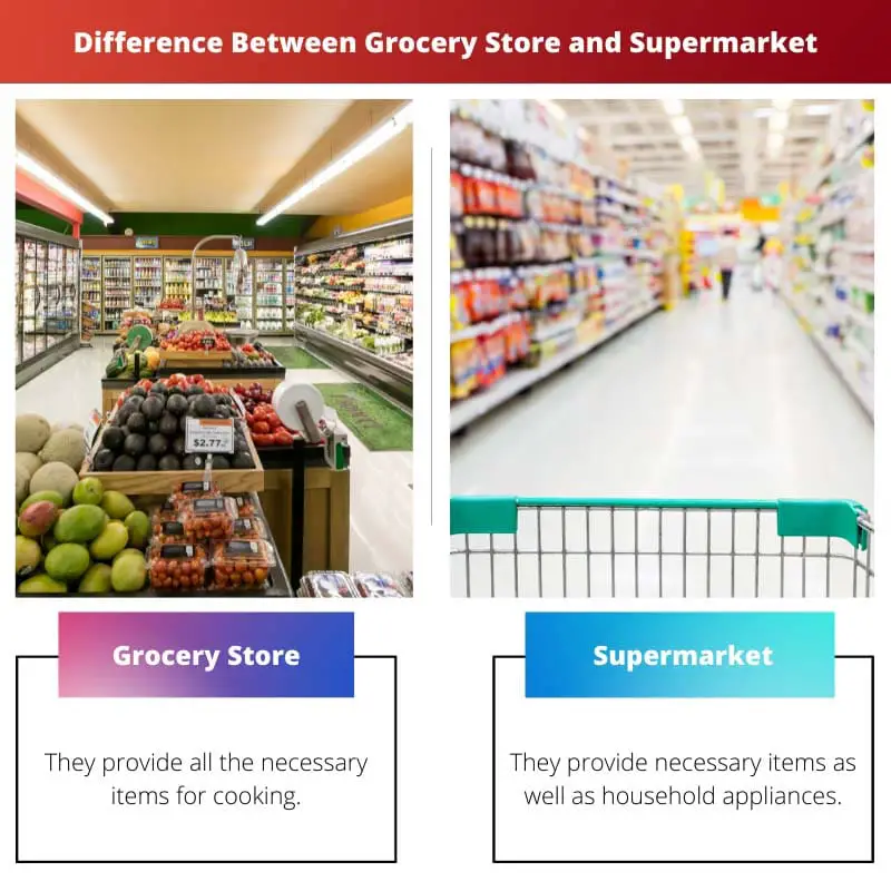 Differenza tra negozio di alimentari e supermercato