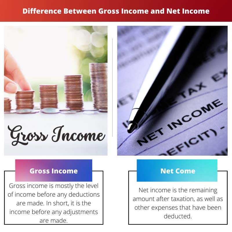 Diferencia entre ingreso bruto e ingreso neto