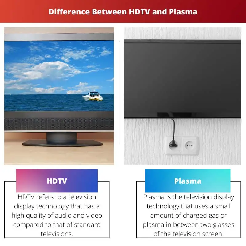 Erinevus HDTV ja plasma vahel