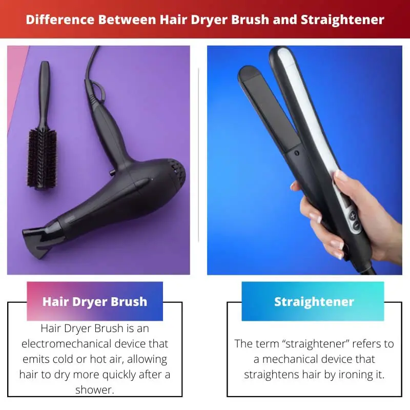Difference Between Hair Dryer Brush and Straightener
