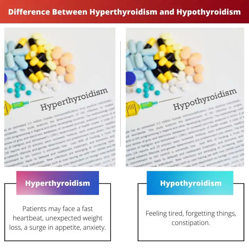Diferença entre hipertireoidismo e hipotireoidismo