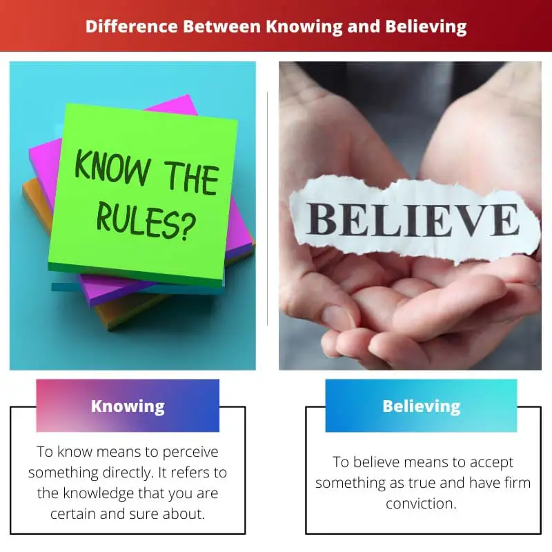 Différence entre savoir et croire