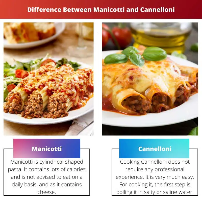Rozdíl mezi Manicotti a Cannelloni