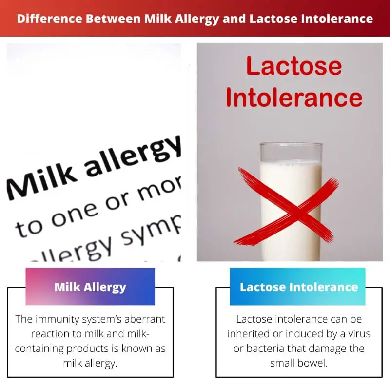 Différence entre l'allergie au lait et l'intolérance au lactose