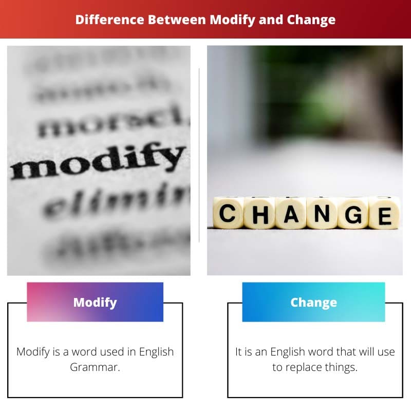 Diferencia entre modificar y cambiar