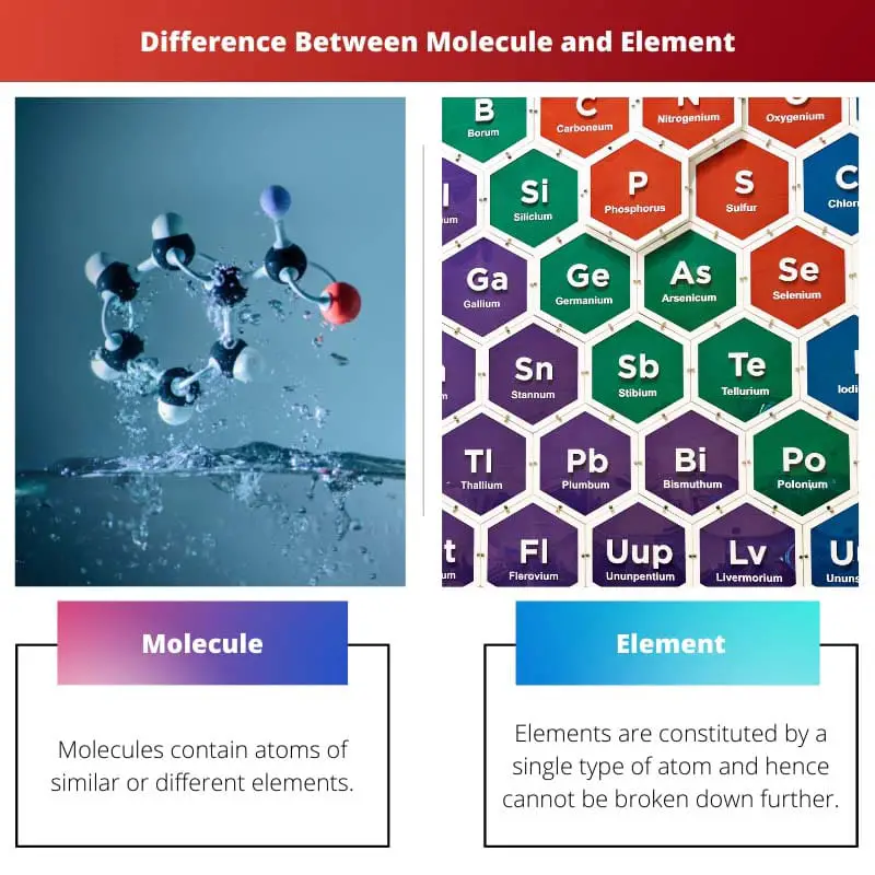 Atšķirība starp molekulu un elementu