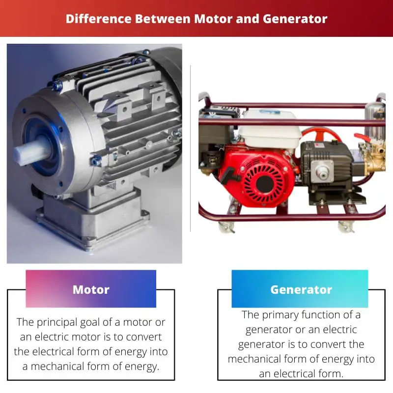 Diferença entre motor e gerador